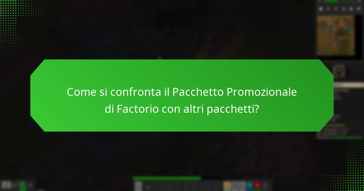 Quali aggiornamenti fanno parte del Pacchetto Promozionale di Factorio?