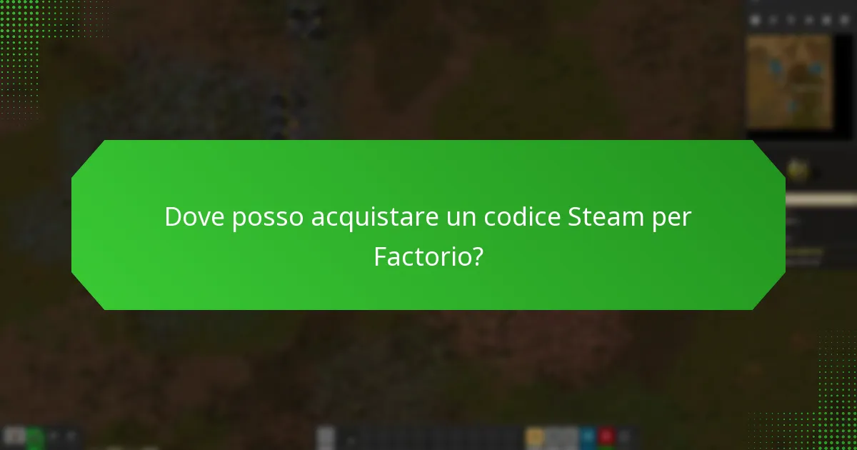 Dove posso acquistare un codice Steam per Factorio?